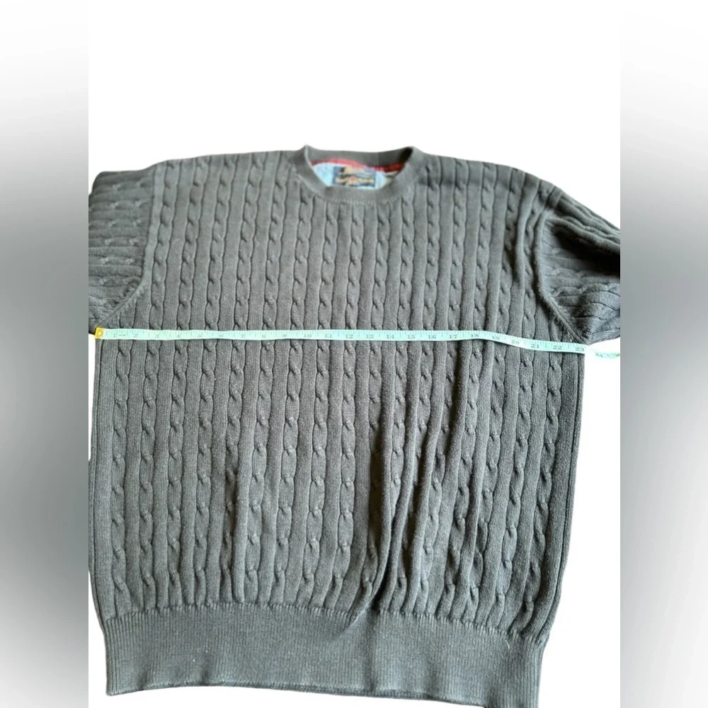 Tommy Hilfiger Men's Green Cable Knit Crew Neck‎ Sweater XL